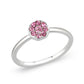 LO4769 - Rhodium Brass Ring with Top Grade Crystal in Rose-0