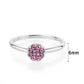 LO4769 - Rhodium Brass Ring with Top Grade Crystal in Rose-1