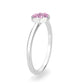 LO4769 - Rhodium Brass Ring with Top Grade Crystal in Rose-4