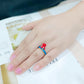 LO4773 - Gold Brass Ring with Epoxy in Blue Series-2