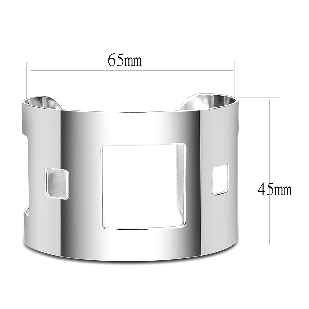 LO482 -  Stainless Steel Bangle with No Stone-1