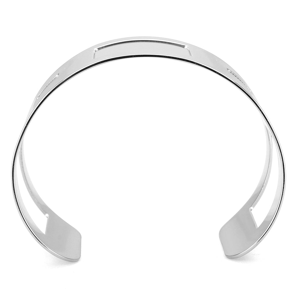 LO482 -  Stainless Steel Bangle with No Stone-2
