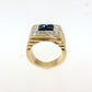 LO5M252 - Ion Gold Plating Brass Ring with Synthetic Glass  in Montana-3