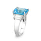 LO5S204- Sterling Silver Ring with Synthetic Glass In Aquamarine  High Polished( NO Plating) (Copy)-3