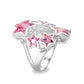 LO5S207- Sterling Silver Ring with CZ IN Pink  High Polished( NO Plating)-3