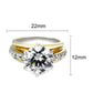 LO5S209- Sterling Silver Ring with CZ In Clear 2-Tone-1