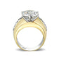 LO5S209- Sterling Silver Ring with CZ In Clear 2-Tone-2