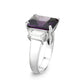LO5S211- Sterling Silver Ring with CZ In Amethyst High Polished( NO Plating)-3