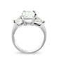 LO5S213- Sterling Silver Ring with CZ In Clear High Polished( NO Plating)-2
