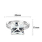 LO5S214- Sterling Silver Ring with CZ In Clear High Polished( NO Plating)-1