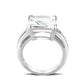 LO5S214- Sterling Silver Ring with CZ In Clear High Polished( NO Plating)-2