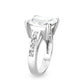 LO5S214- Sterling Silver Ring with CZ In Clear High Polished( NO Plating)-3