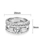 LO5S216- Sterling Silver Ring with CZ In Clear High Polished( NO Plating)-1