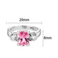 LO5S222- Sterling Silver Ring with CZ In Pink High Polished( NO Plating)-1