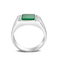 LO5S223- Sterling Silver Ring with Synthetic Glass In Green High Polished( NO Plating)-2