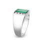 LO5S223- Sterling Silver Ring with Synthetic Glass In Green High Polished( NO Plating)-3