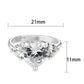 LO5S224- Sterling Silver Ring with CZ In Clear High Polished( NO Plating)-1