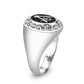 LO5S226- Sterling Silver Ring with  Epoxy  In Black High Polished( NO Plating)-3