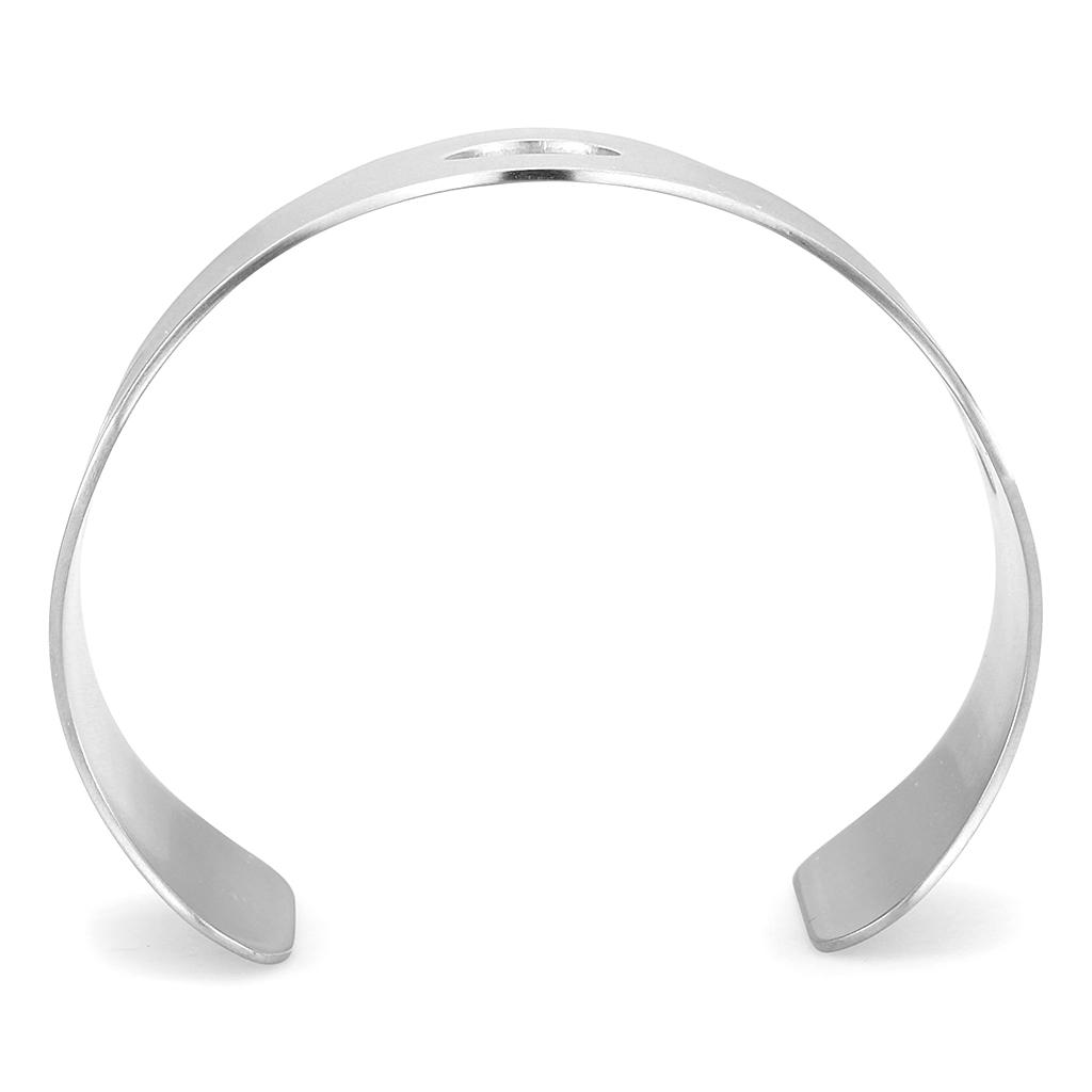 LO616 -  Stainless Steel Bangle with No Stone-2