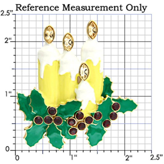 LO844 - Gold White Metal Brooches with Top Grade Crystal  in Citrine Yellow-1