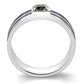 LOA1341 - High polished (no plating) Stainless Steel Ring with Top Grade Crystal  in Black Diamond-2