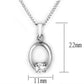 LOA1360 - Rhodium Brass Chain Pendant with AAA Grade CZ  in Clear-1
