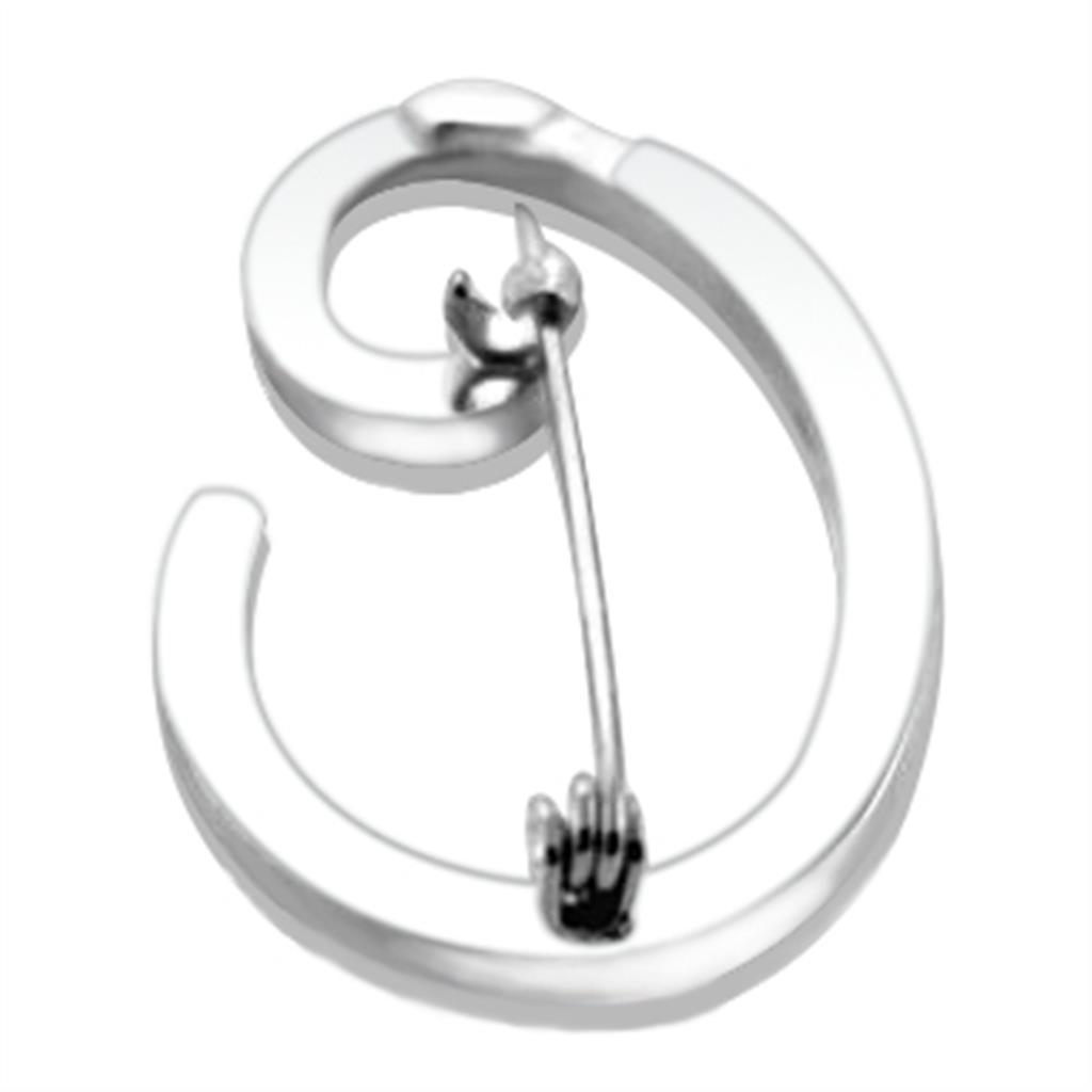 LOA1361 - Rhodium Brass Brooches with Top Grade Crystal  in Clear-1