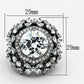 LOA874 - Ruthenium Brass Ring with AAA Grade CZ  in Clear-1