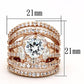 LOA879 - Rose Gold Brass Ring with AAA Grade CZ  in Clear-1