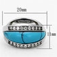 LOA882 - Rhodium Brass Ring with Synthetic Turquoise in Sea Blue-1