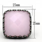LOA887 - Ruthenium Brass Ring with Synthetic Synthetic Glass in Light Rose-1