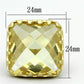 LOA888 - Matte Gold Brass Ring with AAA Grade CZ  in Citrine Yellow-1