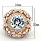 LOA891 - Rose Gold Brass Ring with AAA Grade CZ  in Clear-1