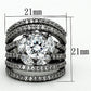 LOA895 - Ruthenium Brass Ring with AAA Grade CZ  in Clear-1