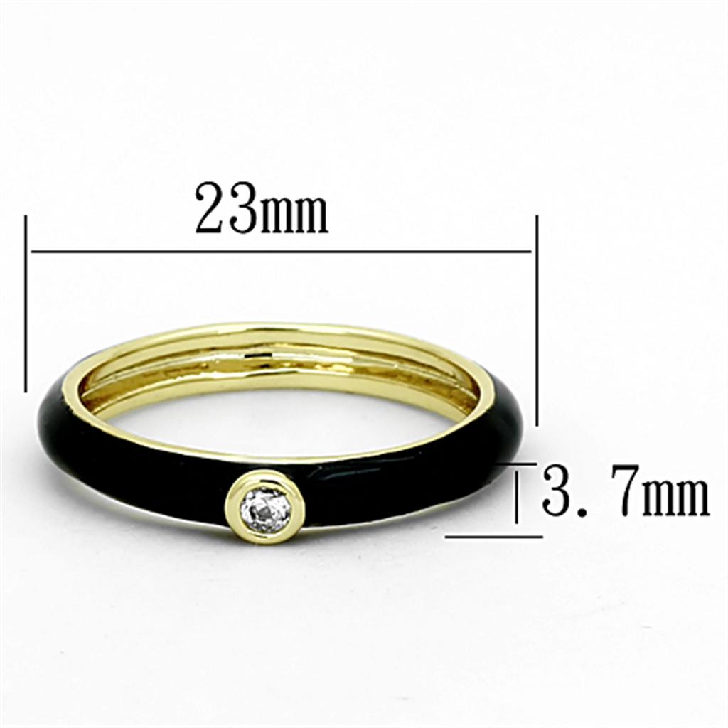 LOA896 - Gold Brass Ring with AAA Grade CZ  in Clear-1
