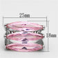 LOA919 - Rhodium Brass Ring with AAA Grade CZ  in Rose-1