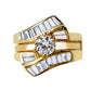 LOAS1373 - Sterling Silver 925 ring set with gold plating in AAA grade CZ ships in one day-1