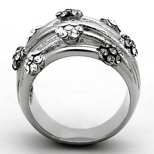 LOATK1372 - High polished (no plating) Stainless Steel Ring with Epoxy  in Jet-2