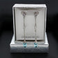 LOS001 - Rhodium 925 Sterling Silver Earrings with Genuine Stone  in London Blue-1