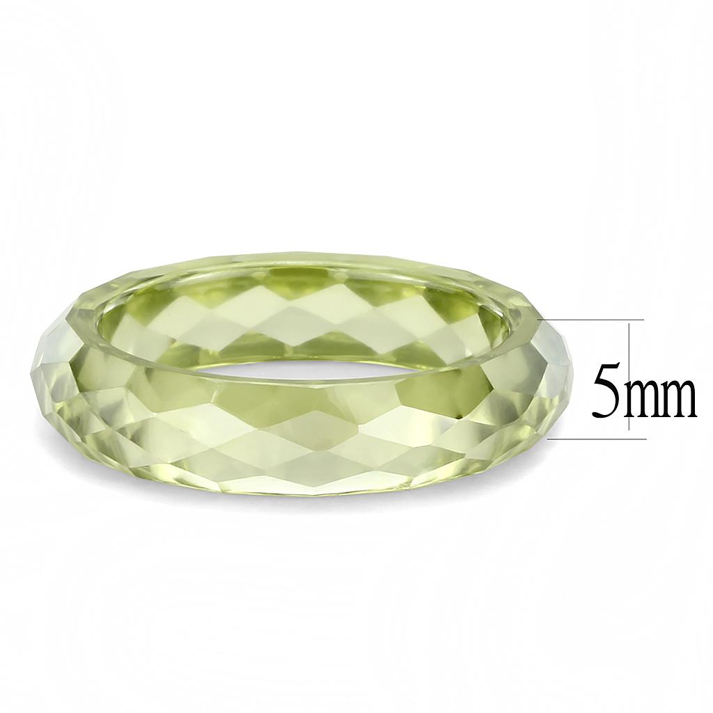 LOS082 -  Stone Ring with AAA Grade CZ  in Olivine color-1