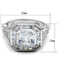 LOS267 - Rhodium 925 Sterling Silver Ring with AAA Grade CZ  in Clear-1