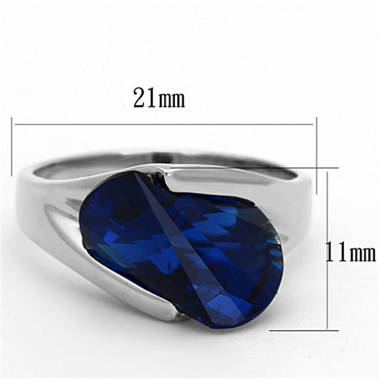 LOS642 - Silver 925 Sterling Silver Ring with Synthetic Synthetic Glass in Montana-1