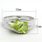 LOS646 - Silver 925 Sterling Silver Ring with AAA Grade CZ  in Apple Green color-1