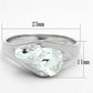LOS650 - Silver 925 Sterling Silver Ring with AAA Grade CZ  in Clear-1