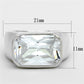 LOS671 - Silver 925 Sterling Silver Ring with AAA Grade CZ  in Clear-1