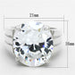LOS675 - Silver 925 Sterling Silver Ring with AAA Grade CZ  in Clear-1
