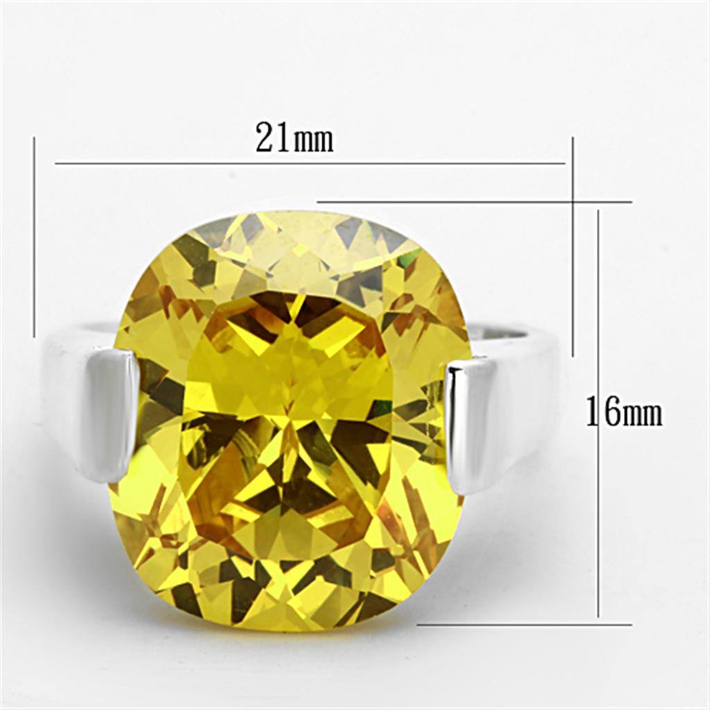 LOS689 - Silver 925 Sterling Silver Ring with AAA Grade CZ  in Topaz-1