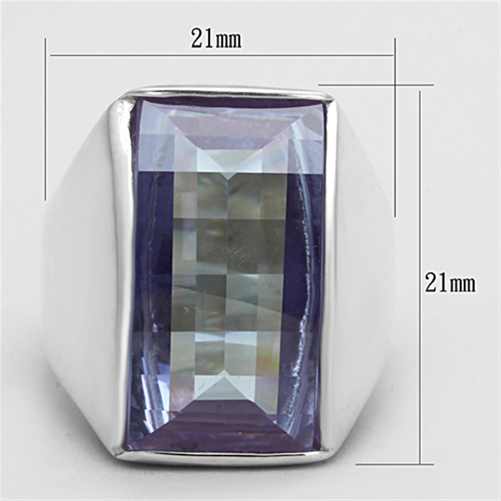 LOS692 - Silver 925 Sterling Silver Ring with AAA Grade CZ  in Light Amethyst-1