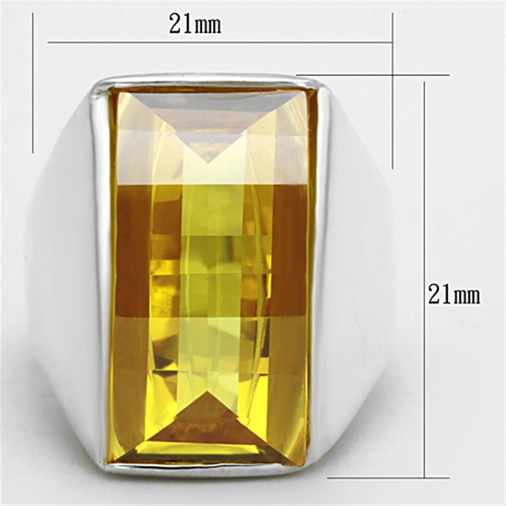 LOS693 - Silver 925 Sterling Silver Ring with AAA Grade CZ  in Topaz-1