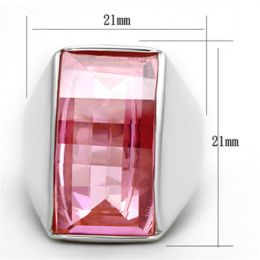 LOS695 - Silver 925 Sterling Silver Ring with AAA Grade CZ  in Rose-1